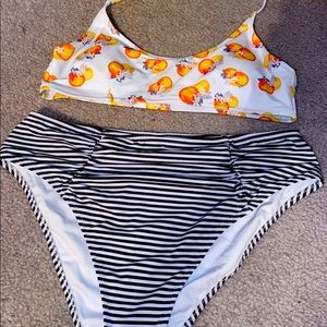 Cupshe Peach Stripe Bikini Set